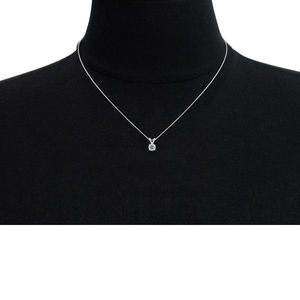 1/4 Carat Lab Grown Diamond Soltiaire Necklace In 14K White Gold, 18 Inches